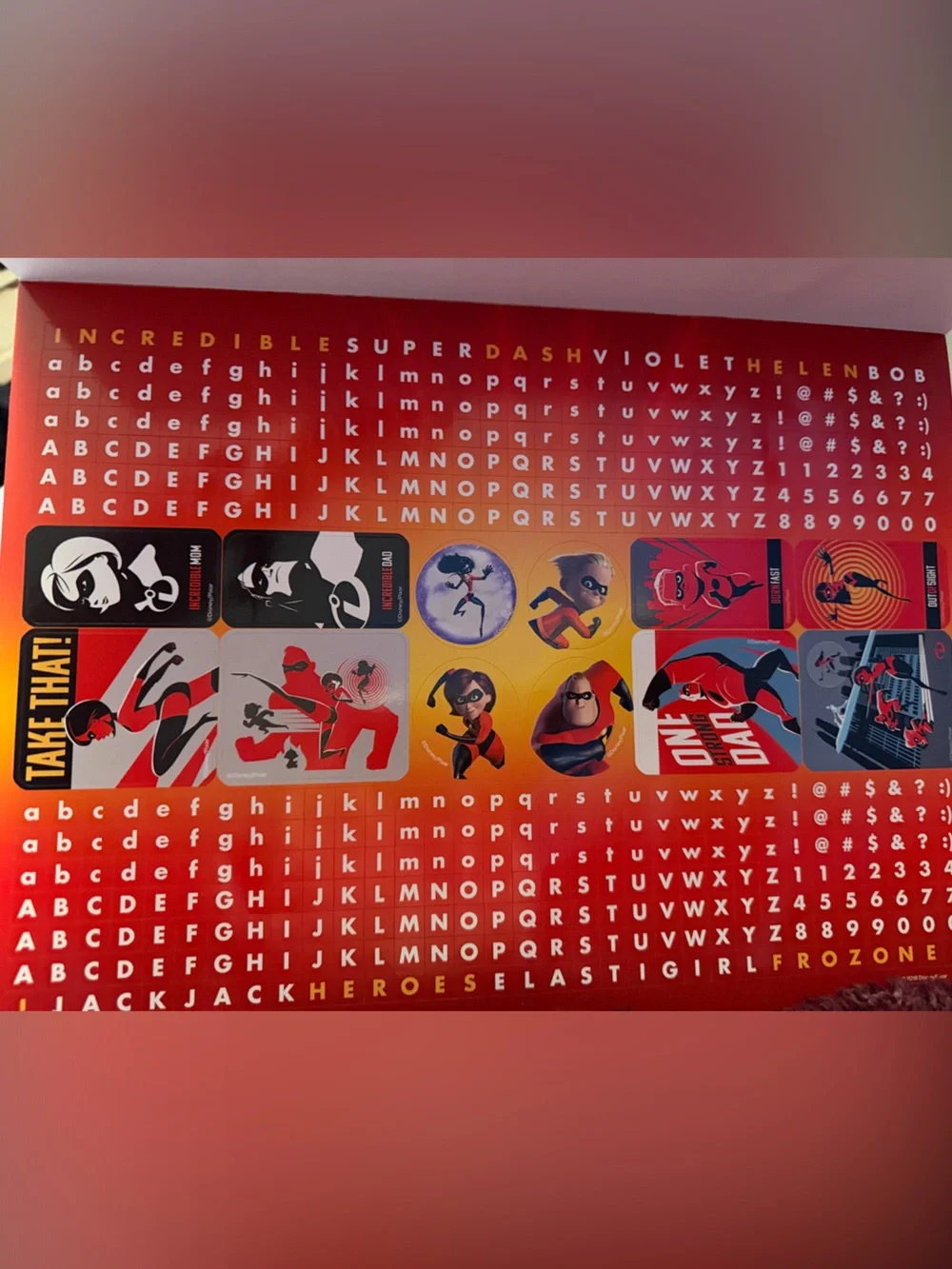 Disney Pixar Incredibles 2- Play Scenes! Over 1,000 reusable Stickers!XL 14”x10”